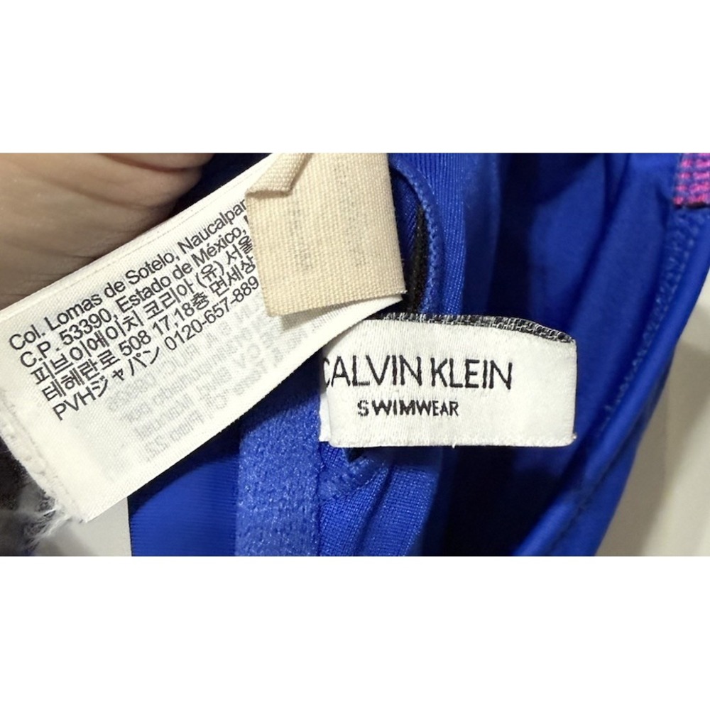 Calvin Klein Blue bikini Set Large High Waist Bottom Intense Power Ribbed - Picture 11 of 14
